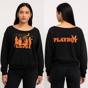 Playboy Graphic Sweatshirt | Size S | Black “Love Jazz Band” Crewneck